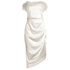 Elliatt Reani Strapless Feather-Embellished Dress